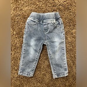 Little Bipsy Light Wash Denim Jeans with elastic waist band in 3-6M